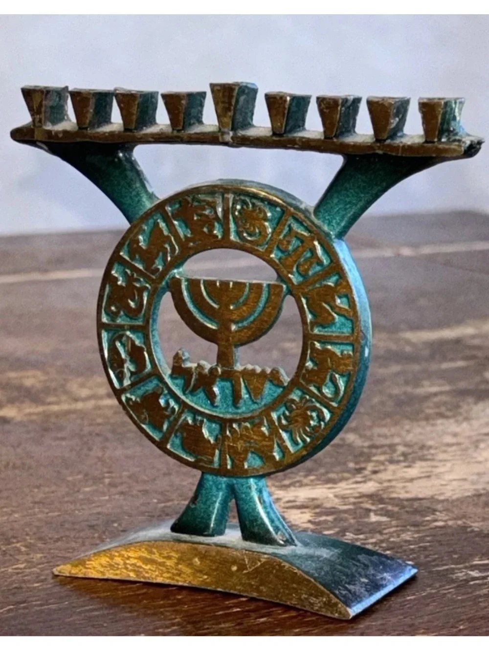 (2) Vintage Mini Brass Metal Menorahs